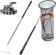 Snake Catcher Net Rattlesnake Grabber Snake Grabber Tool Snake Handling Tools Telescopic Pole Stick with 16.2''-60'' Handle and 11.8'' Net Opening for Reptile Catch Snake Removing Catching