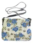 Peony Flower Design Beige/Blue Tapestry Small Pouch Crossbody Bag Signare