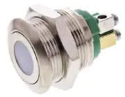 Apem PUSH BUTTON SWITCH 50mA Momentary SPST, Flat Button, Illuminated Green LED