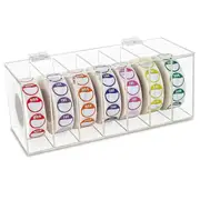 Acrylic Day of the Week Covered Label Dispenser 7-Slot Dispenser Day of the Wall Mount Sticker Roll Dispenser () Transparent