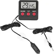 Digital Reptile Thermometer, Humidity Gauge Reptile Terrarium Thermometer Hygrometer with 2 Probes, Mini Hygrometer Temperature Monitor for Reptiles Pet Keeping