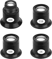 SUNJOYCO Eye Loupe, Jewelers Eyepiece Magnifier, Single Eye Magnifying Glass, 5X 10X 15X 20X Watchmaker Loupe Eye Loop