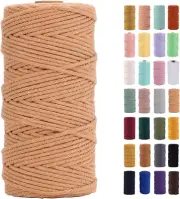 Coffee Macrame Cord 3Mm X 109Yards,Colored Cotton Rope Colorful Cotton Cord Soft