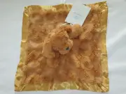 Cloud Island brown Puppy Dog Security Blanket Lovey NEW With Tag gold satin trim