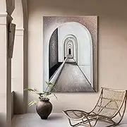100% Hand Painted Oil Painting Artwork - Abstract Architecture Texture Entrance Wall Art Painting,for Living Room Bedroom Home Decorations Wall Decor,As Shown,100 X 150 Cm(40"X60")