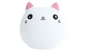 LED Cat Night Light, Battery Powered Silicone Cute Cat Nursery Lights with Warm White and 7-Color Breathing Modes for Kids Baby Children