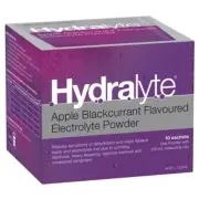 Hydralyte Apple Blackcurrant Flavoured Electrolyte Powder - 10 Sachets