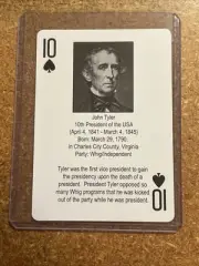 2011 Arcturus LLC The Presidents Playing Cards # 10 of Spades John Tyler