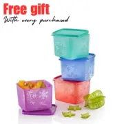Tupperware Snowflake Freezer Medium Square Round Multi Color 800ml (4) Set