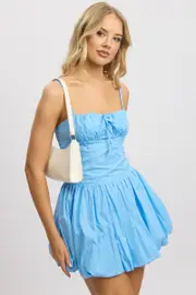 Blue Bubble Dress Mini - Size 16XL, Women's Skater Dress