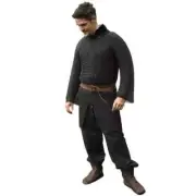 56" XL Size Black Alaric Chainmail Hauberk Medieval Knights Mail Armor Shirt