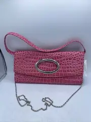 Narmi Hot Pink Faux Alligator Bag/Shoulder Chain Shoulder Strap NWT