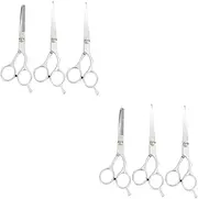 2sets Professional Hair Cutting Scissors Set Thinning Shears Haircut Scissors for Barbers Home Use Sturdy Material 3pcs*2