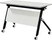 YVYKFZD Conference Table, Folding Conference Room Table, Mobile Seminar Meeting Table with Silent Wheels, Portable Rectangular Training Table, Save Space(1PCS,55.1"x19.6"x29.5")
