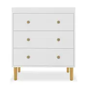 Reyhan Solid Pine 3-Drawer Baby Nursery Change Table - White