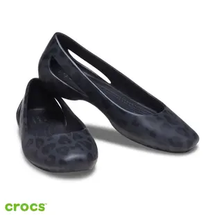 Crocs 卡駱馳 (女鞋) 思瓏圖案平底鞋-206210-90L_洞洞鞋