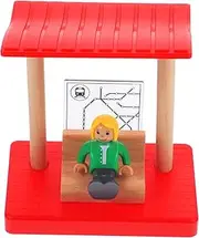 QUMIIRITY 1Set Wooden Railway Station Platform Accessory for Mini Pretend Play Train Station Model Safe Edges Lightweight Easy to Install Educational for Early Learning