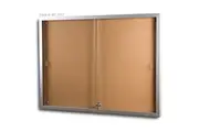 VC Sliding Glass Door Notice Case with Corkboard