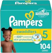Pampers Diapers Size 5, 104 Count - Swaddlers Disposable Baby Diapers, Enormous Pack