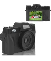 Bewinner 3-in-1 Fill Light Vlogging Camera w/ mic, 48mp/4K HD/16x Digital Zoom