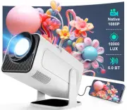 Mini Projector, HY320 Native 1080P Wired Bluetooth Projector, Auto Keystone P...