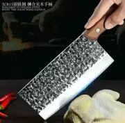 Handmade Cleaver Knife Hammered Forged Steel Wood Handle Chef Slicing Chopping L