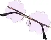 Veemoon Sunglasses Glare Reducing Glasses Clip Sun Glasses Unbreakable Rimless Eyeglasses Cloud Shaped Disco Glasses Shaped Eyewear Vintage Glasses Disco Party Eyewear LED