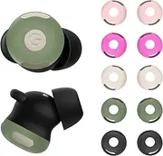 [5 Pairs] Eartips for Google Pixel Buds Pro 2 (2024), Silicone Sport Ear Tips, Anti-Slip Replacement EarTips Kit for Pixel Buds Pro 2, Fit in The Charging Case (Black/Off White/Rose Red/Pink/Green*1)