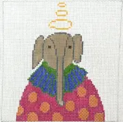 Hand-painted Needlepoint Canvas, Elephant, 18" mesh, NEW