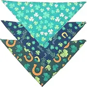 YARNOW 3pcs Patrick's Day Dog Bandana Triangle Scarves for Pets Holiday Dress Up Accessories for Photography and Parties Comfortable Material