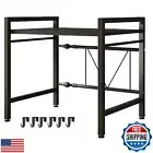 LUCKY KVW Microwave Oven Rack, Microwave stand,Adjustable Shelf with 6 Hooks