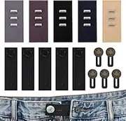 cobee 15PCS Pants Waist Extenders 3 Styles, No Sewing Waistband Button Extenders Adjustable Elastic Jean Waist Extender Pant Waistband Expander for Women Men Jeans Skirts Trousers Collars Supplies
