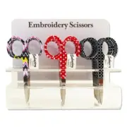 Allary Ultra Fine 3-1/2 Inch Embroidery Scissors | 3 pack | Dot Zig Zag Circle