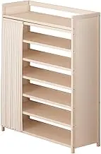 HTBNFYY Foldable shoe rack, dust-proof shoe rack, 6-layer high heel shoe storage rack, can store 30 pairs to save space,White