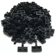 Lego 100 New Black Plates Modified 1 x 2 Stud with Clip on Side Horizontal Grip