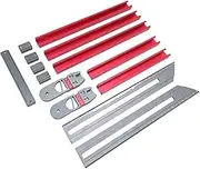 Stair Tread Template Tool, Aluminum Alloy Stair Tread Gauge, Stair Treads Jig for Accurately Measurement, Folding Stair Gauge Measuring Tool for Layout, Woodworking