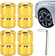 Tire Pressure Caps | Car Tire Valve Stem Caps - 4X Auto Wheel Tyre Nozzle Accessories Leak-Proof for Motorcycle Truck Bike Most Vehicle