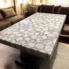 72"x36" White Agate Dining Table Top Kitchen Slab Furniture Modern Hotel Bar Dec
