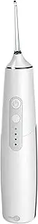 FREEZYMAN Cordless Water Flosser for Teeth, Portable Oral Irrigator Dental Floss IPX7 Waterproof 300ML 3 Modes 4 Jet Tips and Tongue Cleaner Help Deep Clean Oral (Color : White)