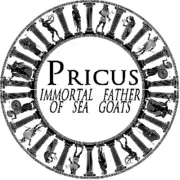 Pricus Father of Sea Goats Greek Mythology - 3 Pack Circle Stickers 3 Inch