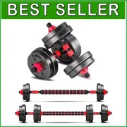 Adjustable 20lbs Dumbbell Set with Barbell Converter - Compact Home Gym Solution