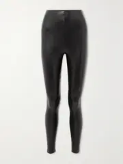 [Commando] Commando - Faux Stretch-leather Leggings - Black - small small Black