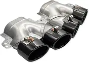2pcs/ Car Exhaust Tip Compatible For Benz W205 C205 S205 A205 C43 2019+ Muffler Tip Stainless Steel TailTip Exhaust System Nozzle(Silver and black)