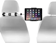 Macally Car Headrest Mount Holder for Apple iPad Air/Mini, Nintendo Switch, and Tablets 4.5" to 10" Wide with Dual Adjustable Positions and 360° Rotation (HRMOUNTPRO) Black