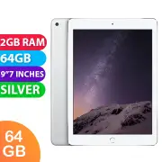 Apple iPad AIR 2 Wifi + Cellular (64GB, Silver) - Grade (Excellent)