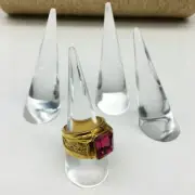 2PCS Jewelry Ring Display Holder Stand Cone Shape Acrylic Transparent Cone Ring
