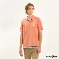 在飛比找momo購物網優惠-【Hang Ten】男裝-HGTN刺繡短袖POLO衫(橘粉)