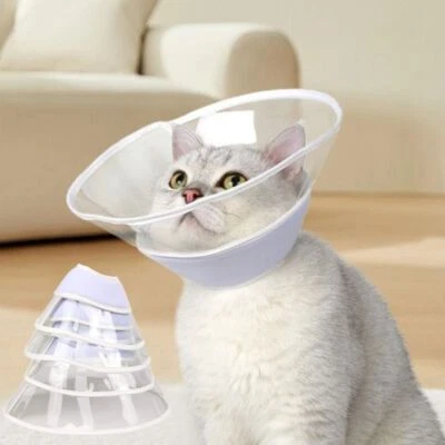 Cat Recovery Cone Collar Clear Pet Protective Comfortable Elizabethan Ring Neck