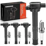 Set of 4 Ignition Coil Pack and Iridium Spark Plugs Compatible with Acura TSX