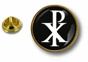 akachafactory Pine PineS Badge Pin-apos;s Metal Button Chrisme Christian Symbol Jesus Chi Rho
